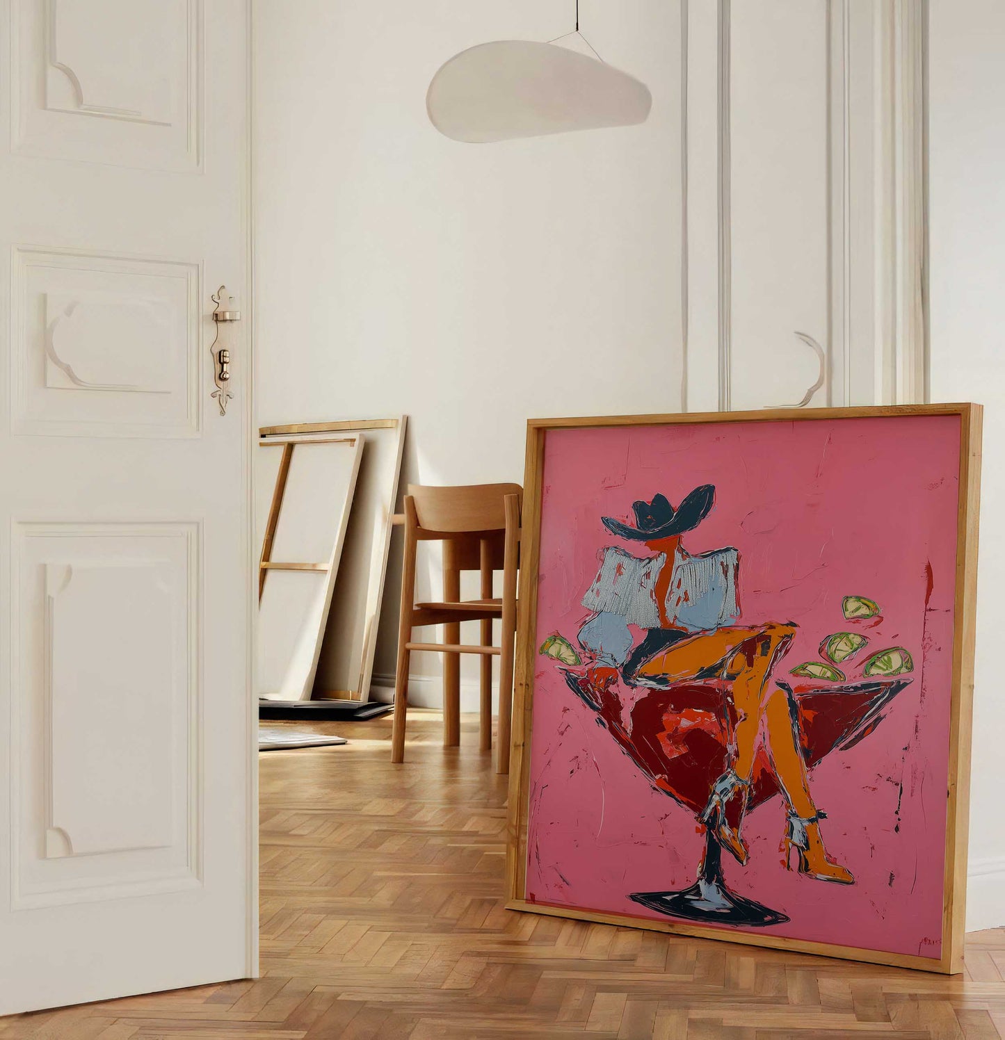 Pink Cowgirl Martini Art