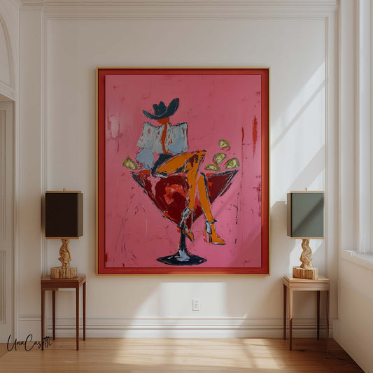 Pink Cowgirl Martini Art