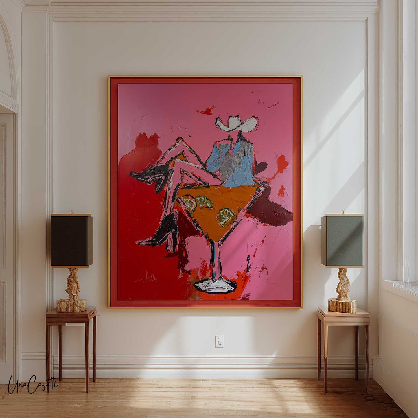 Western cocktail Art Bar Cart Decor